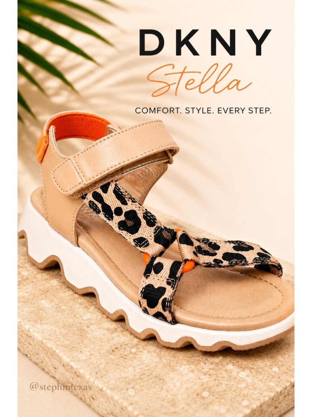 DKNY Stella Leopard Print Sport Sandals Womens 5 Run Large NWOB DKN441